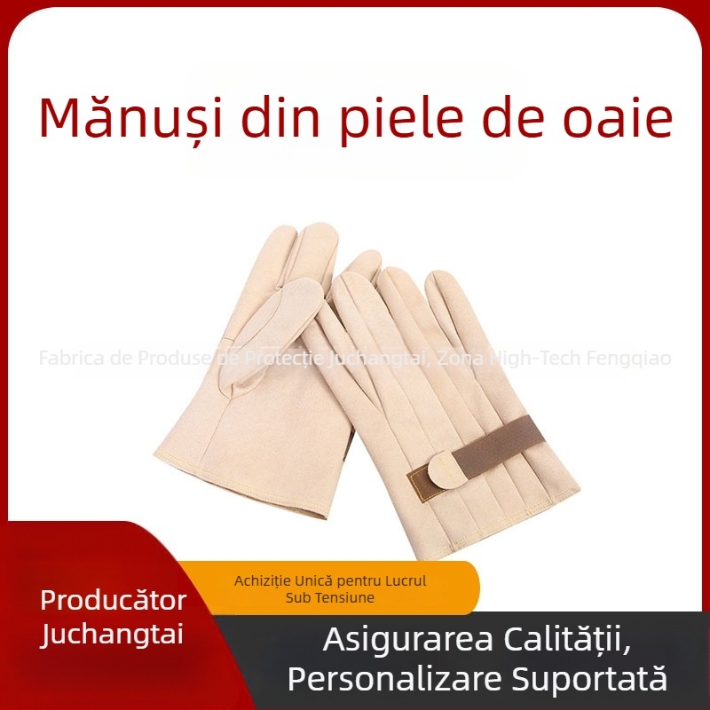 YS Mănuși de protecție pentru lucrări electrice din piele de miel – antialunecare, rezistente la tăiere, rezistente la perforare