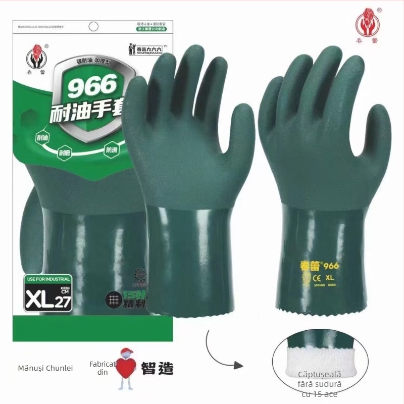 Spring Bud Mănuși de protecție pentru muncă, anti-tăiere, impermeabile, finisaj mat industrial 966, rezistente la ulei
