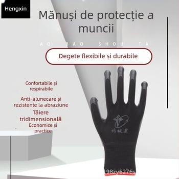 Mănuși de lucru din nitril, groase, durabile, antialunecare, impermeabile, protecție multiplă și rezistență la tăiere