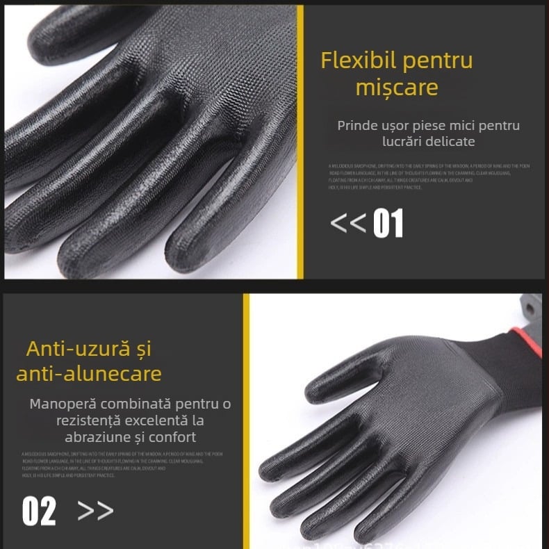 Mănuși de lucru din nitril, groase, durabile, antialunecare, impermeabile, protecție multiplă și rezistență la tăiere