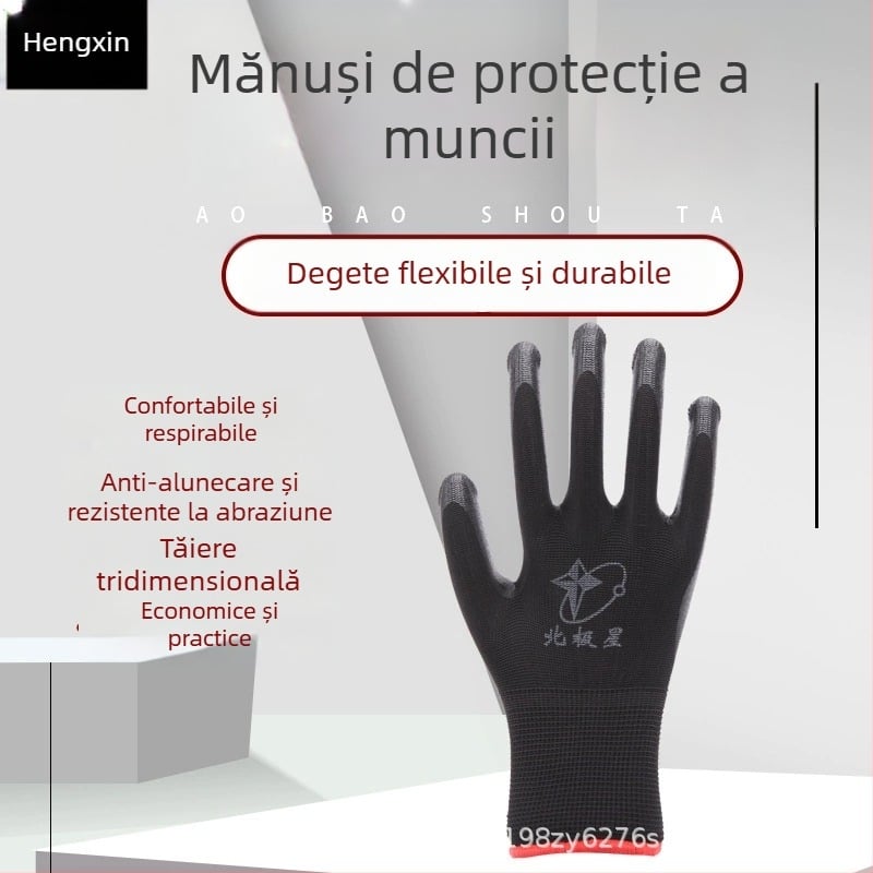 Mănuși de lucru din nitril, groase, durabile, antialunecare, impermeabile, protecție multiplă și rezistență la tăiere