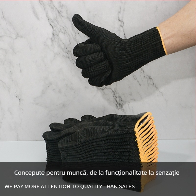 Mănuși negre din nylon, lungime 26 cm, protecție pentru mâini în munca grea de grădină, rezistente la abraziune, pentru recoltarea trestiei de zahăr și lăstari de bambus