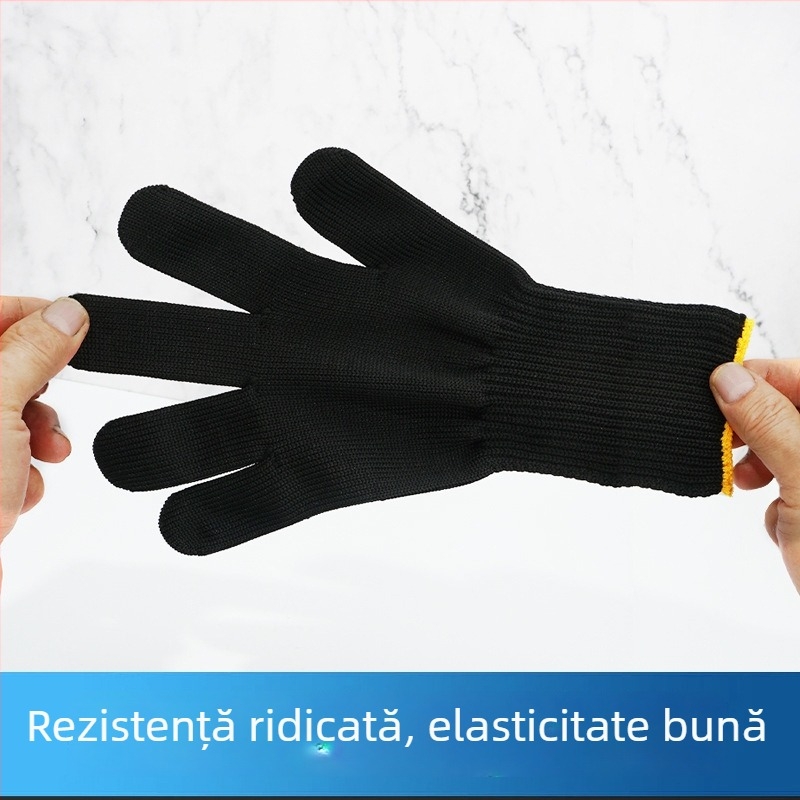 Mănuși negre din nylon, lungime 26 cm, protecție pentru mâini în munca grea de grădină, rezistente la abraziune, pentru recoltarea trestiei de zahăr și lăstari de bambus