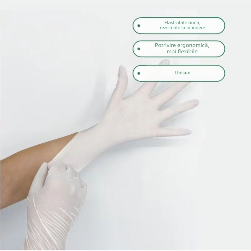 Mănuși de unică folosință din latex, cu grosime suplimentară, rezistente la ulei și impermeabile, pentru catering, frumusețe și coafură, 100 bucăți, en-gros