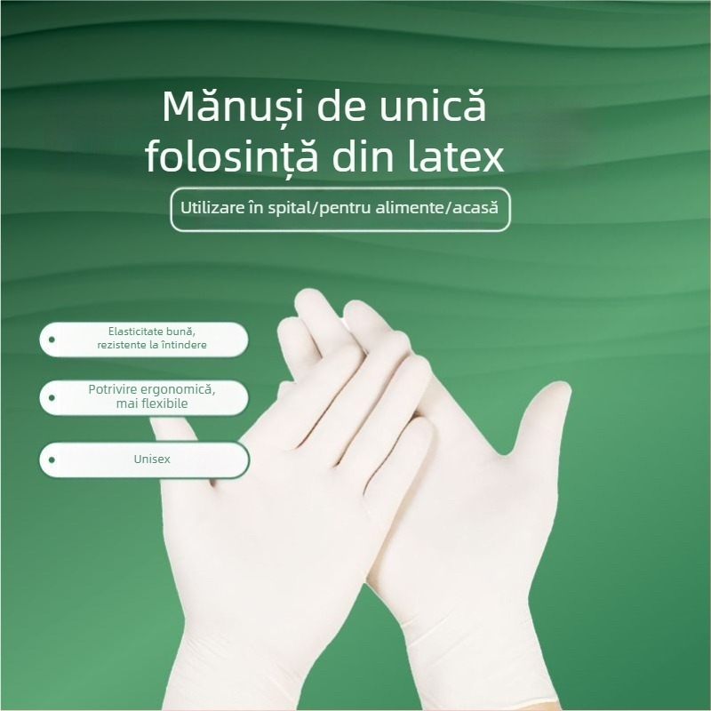 Mănuși de unică folosință din latex, cu grosime suplimentară, rezistente la ulei și impermeabile, pentru catering, frumusețe și coafură, 100 bucăți, en-gros