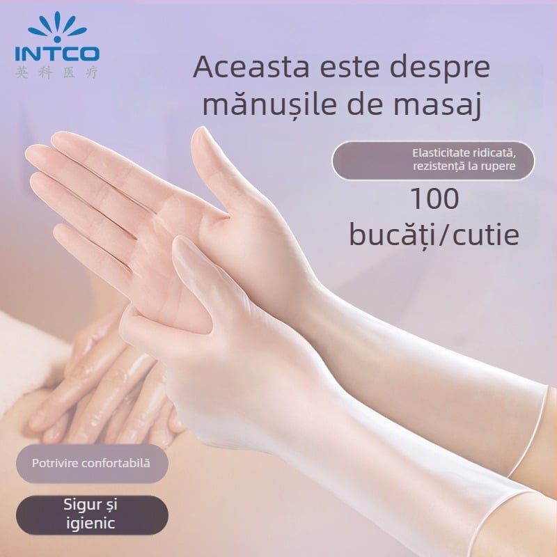 Mănuși de masaj din PVC, de unică folosință, ultra-subțiri, rezistente la ulei, pentru masajul spatelui și terapia picioarelor, compatibile cu uleiuri esențiale