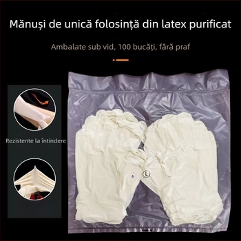 Mănuși din latex, de unică folosință, fără pudră, de 9 inch, întărite pentru protecție industrială, albe