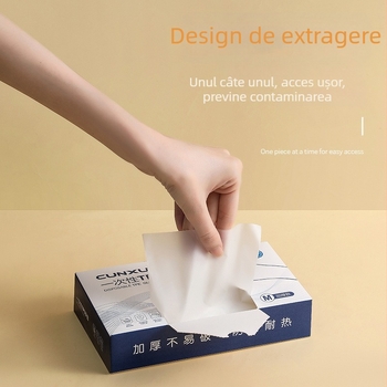 Mănuși de unică folosință din TPE, groase, de calitate alimentară, protectoare, transparente și durabile.