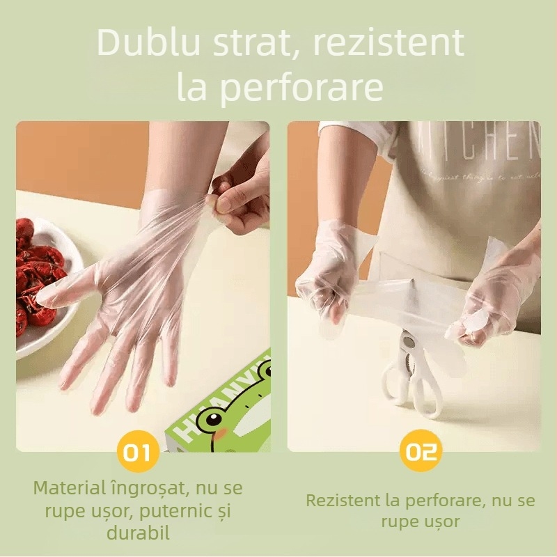 Mănuși pentru copii, de unică folosință, TPE groase, rezistente la ulei și impermeabile, în design cu broască