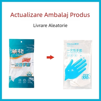 Camellia Mănuși de unică folosință, plastice transparente, pentru alimentație, uz casnic și pentru copii