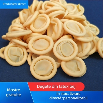 Protecții deget din latex, de unică folosință, albe și bej, fără pudră, anti-static, pentru tatuaj cosmetic