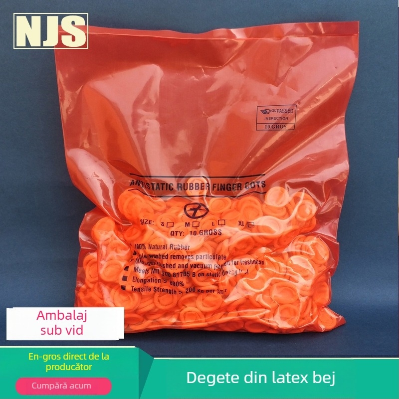 Protecții deget din latex, de unică folosință, albe și bej, fără pudră, anti-static, pentru tatuaj cosmetic