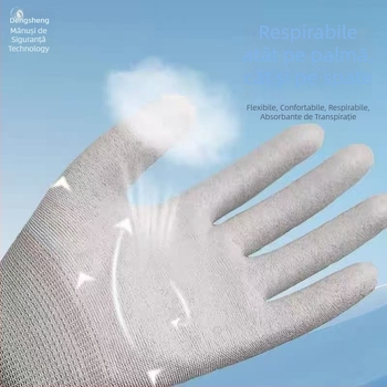Dengsheng 619 mănuși de lucru antistatice, protective, antiderapante, durabile, respirabile, cu acoperire din cauciuc
