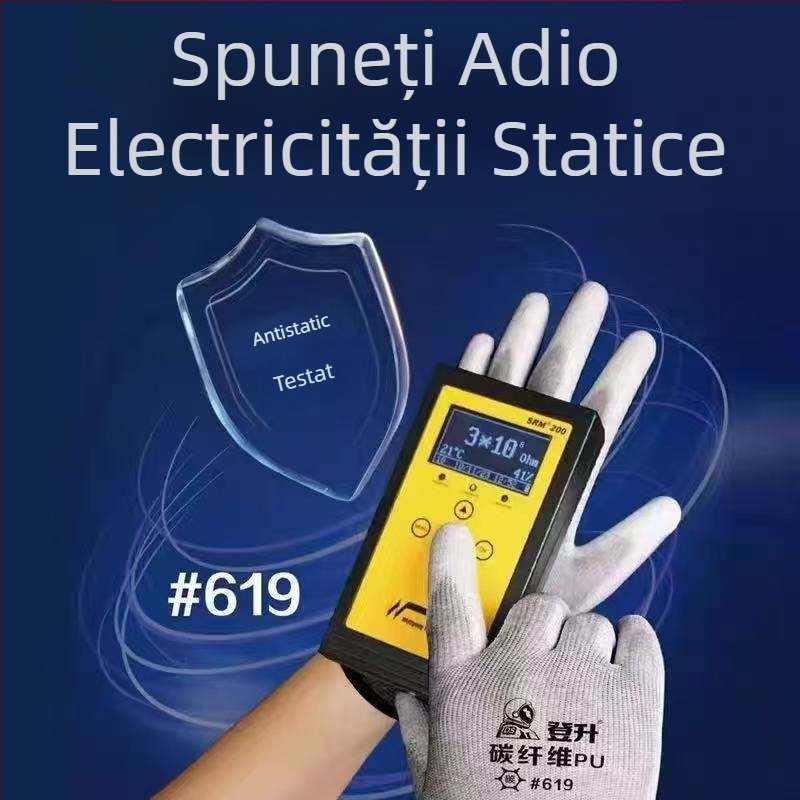 Dengsheng 619 mănuși de lucru antistatice, protective, antiderapante, durabile, respirabile, cu acoperire din cauciuc