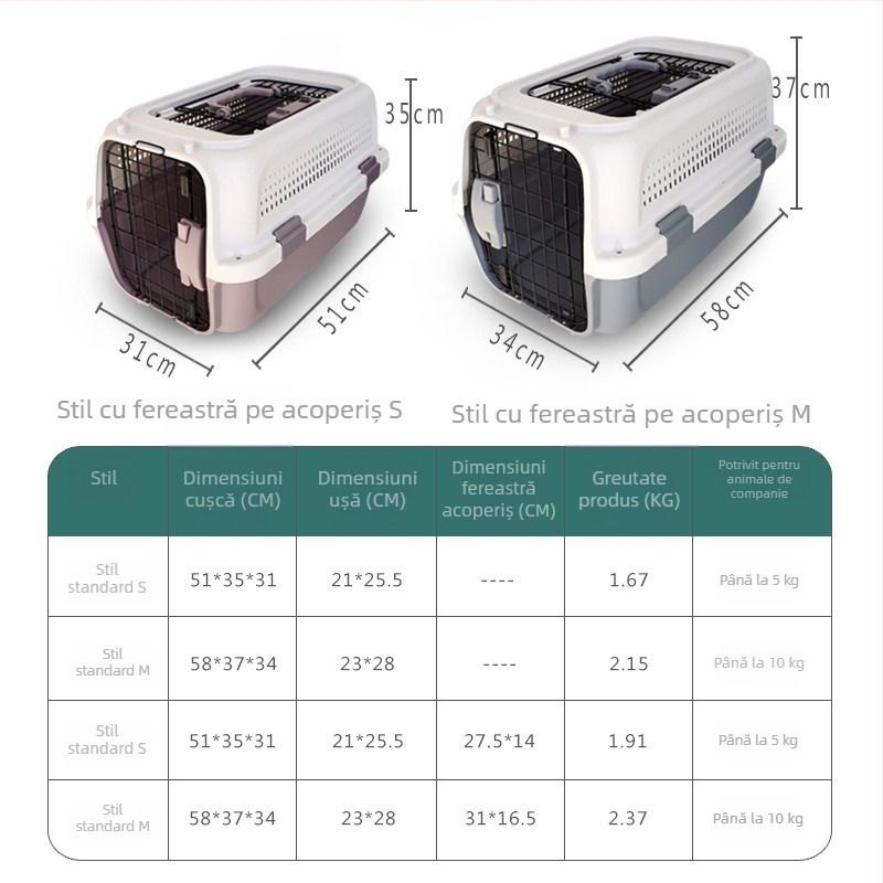 Cușcă pentru animale de companie pentru transport aerian, stil Boeing, portabilă pentru călătorii