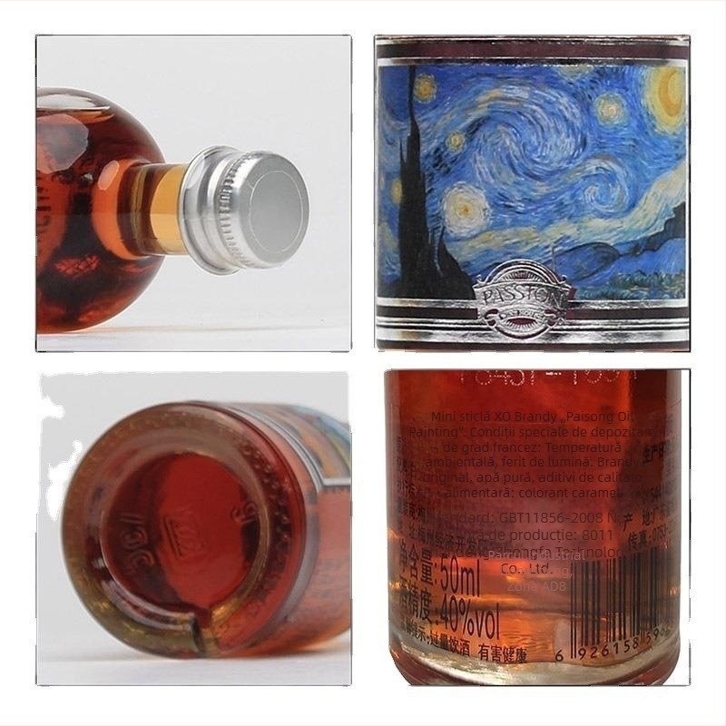 Sticle transparente de vin din sticlă, pentru vinuri de fructe și vinuri medicinale, sticle mici sigilate pentru ambalare în cutie cadou.