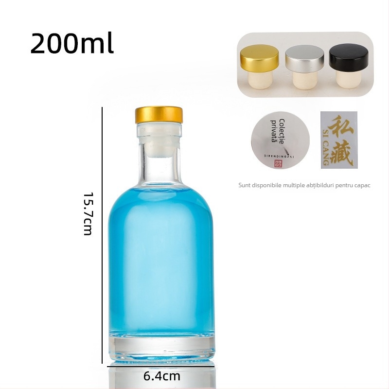 Sticlă personalizată pentru vin de fructe, sticlă transparentă de vin pentru homebrewing, sticlă goală de vin în diferite dimensiuni, ofertă en-gros