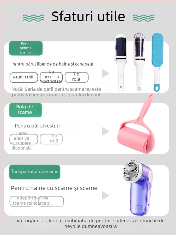 Rola pentru Îndepărtarea Firelor din Paltoane din Lână și Haine – Îndepărtare Păr