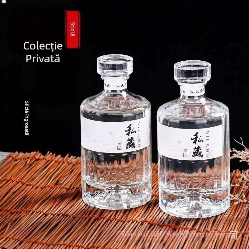 Sticlă de vin din sticlă 500 ml, sigilată, transparentă, set de sticle goale pentru fabricarea vinului acasă, Lu Chen