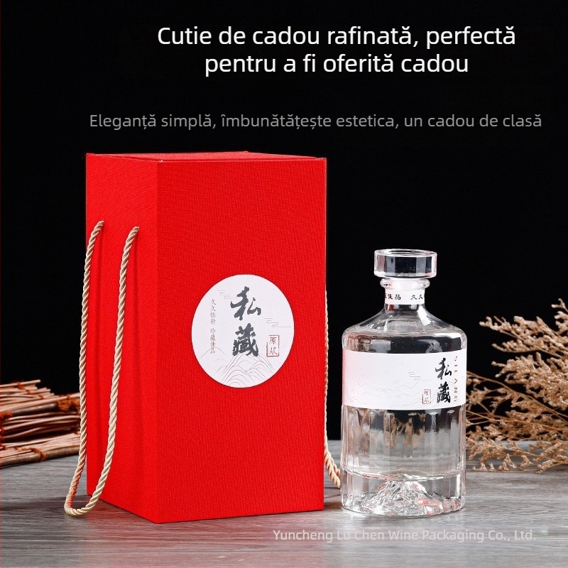 Sticlă de vin din sticlă 500 ml, sigilată, transparentă, set de sticle goale pentru fabricarea vinului acasă, Lu Chen
