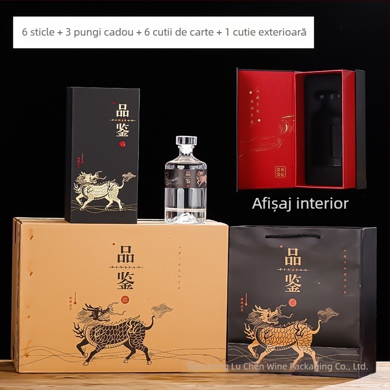 Sticlă de vin din sticlă 500 ml, sigilată, transparentă, set de sticle goale pentru fabricarea vinului acasă, Lu Chen
