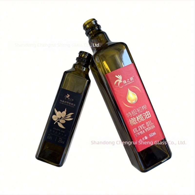 Sticle din sticlă de 500 ml în diferite dimensiuni, goale pentru ulei de măsline, sticle pătrate din sticlă pentru ulei, sticle din sticlă pentru alimente sigilate