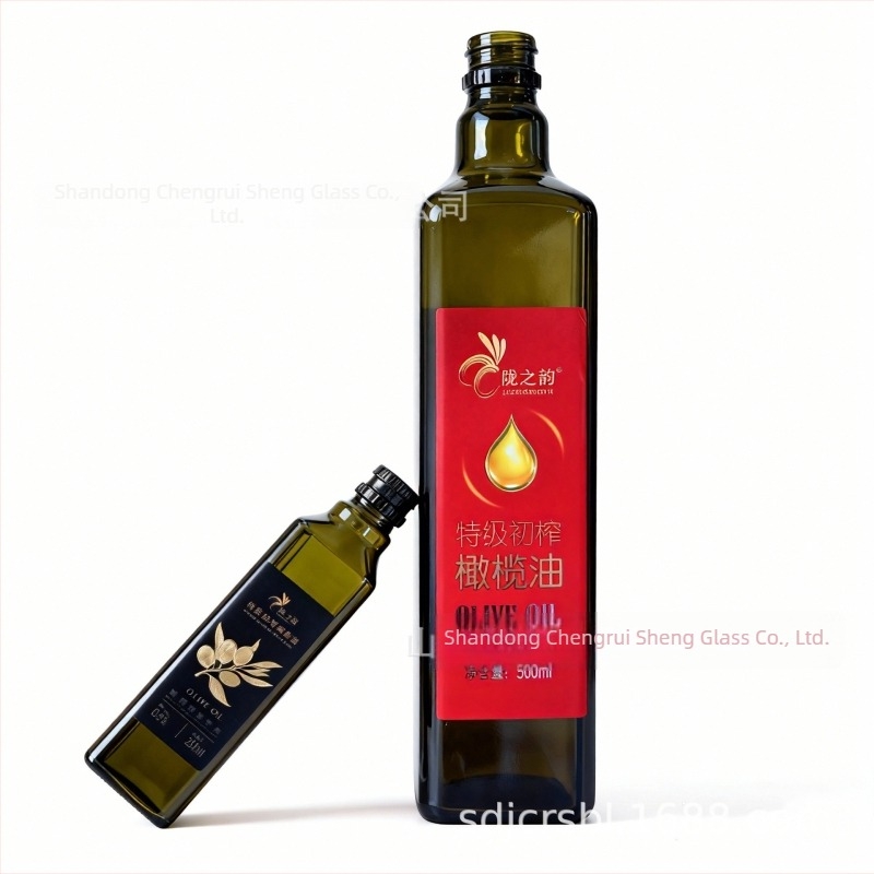 Sticle din sticlă de 500 ml în diferite dimensiuni, goale pentru ulei de măsline, sticle pătrate din sticlă pentru ulei, sticle din sticlă pentru alimente sigilate