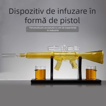Decantor de whiskey în formă de pistol, sticlă borosilicată, 750 ml
