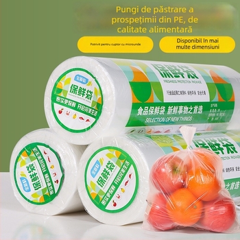 Saci groși pentru păstrarea prospețimii alimentelor în frigider, sacoșe cu deschidere plată pentru legume, sacoșe din plastic alimentar
