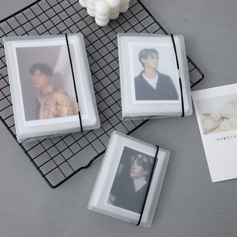 Album Polaroid pentru carduri cu pagini într-o singură grilă, album foto transparent de 3 inch pentru cărți poștale cu stele