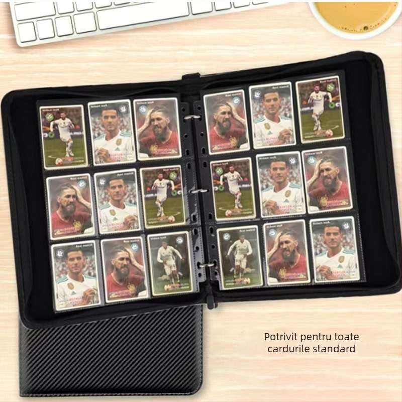 Mapă de colecție PU, textură diagonală, pentru cărți MTG/TCG, 9 buzunare, capacitate 900 de cărți