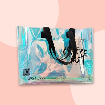 Sac PVC impermeabil pentru cumpărături, cu design gravat cu laser și imprimare a logo-ului