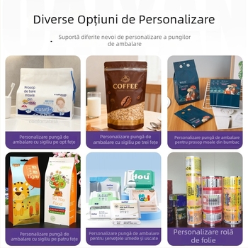 Pungă alimentară din plastic compozit pentru Snowflake pastry, pungă ziplock pentru biscuiți și produse de patiserie, sigilare pe trei sau opt părți, personalizare
