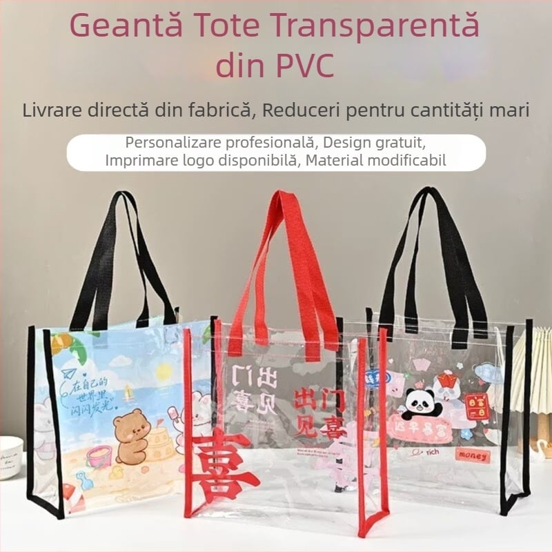 Geantă PVC personalizată, geantă transparentă din PVC, geantă suvenir 3D TPU, ambalaj moale irizant