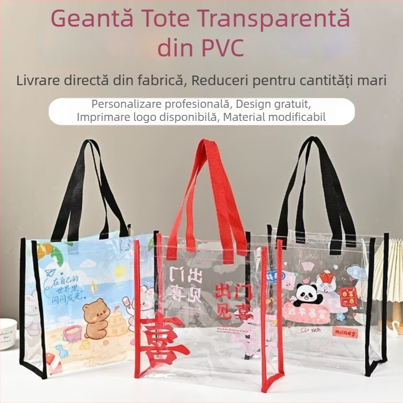 Geantă PVC personalizată, geantă transparentă din PVC, geantă suvenir 3D TPU, ambalaj moale irizant