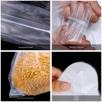 Sac alb din plastic, gros, de calitate alimentară, pentru ambalare takeaway; geantă de unică folosință cu mâner tip vestă, en-gros