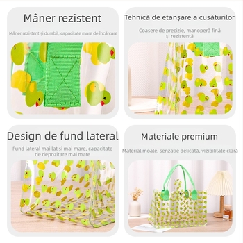 Geantă transparentă TPU, husă de mână personalizată, groasă, la modă pentru cumpărături, ambalaj premium pentru cadouri