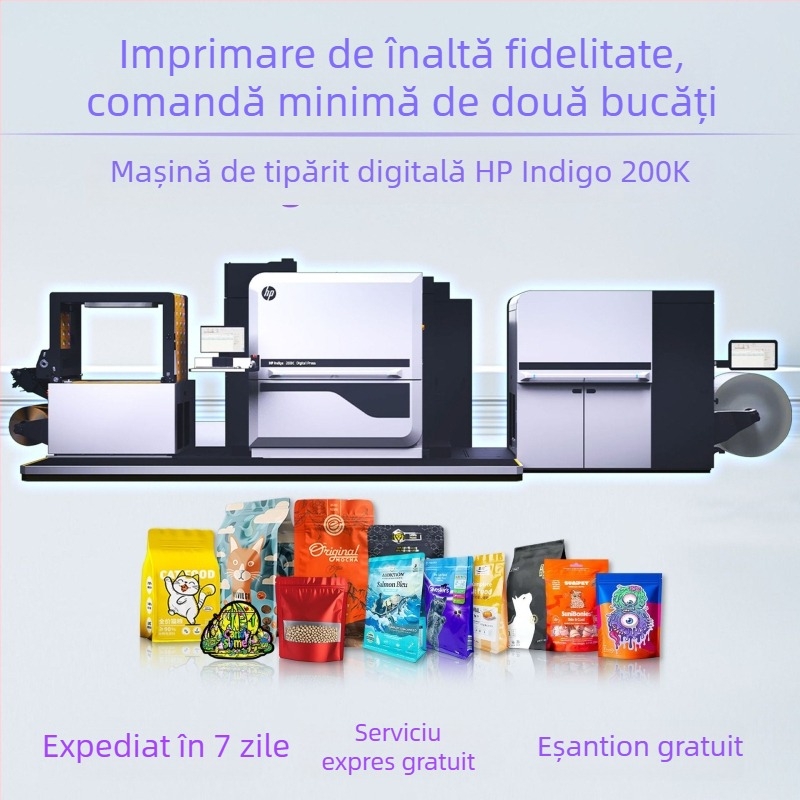 Pungi personalizate pentru hrană pentru animale de companie (câine și pisică), sigilare pe opt laturi