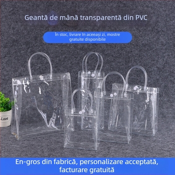 Geantă de cadouri din PVC transparentă, impermeabilă, pentru suveniruri de nuntă, personalizabilă