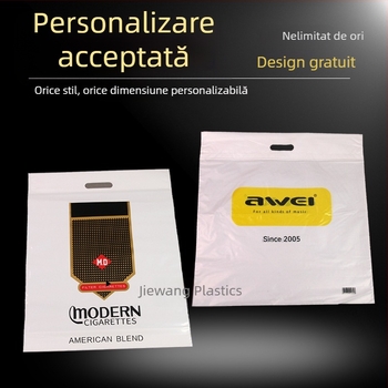 Saci din plastic personalizate cu logo, mânere întărite, dublu strat, sacoșe cadou robuste pentru ambalarea hainelor