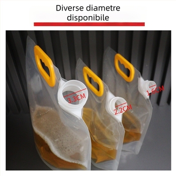 Pungi groase pentru bere artizanală, ambalaj de unică folosință pentru livrare la pachet, pungă portabilă pentru dozare lichide acasă, gură de dozare filetată
