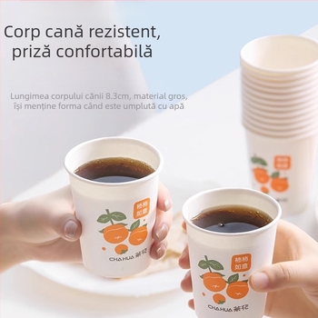 Camellia pahar de hârtie, unică folosință, gros pentru cafea, utilizare în birou, 218 ml milk tea cup