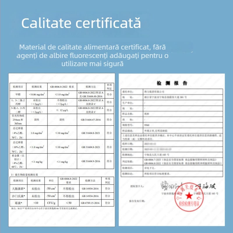 Deli 9560 cupe de hârtie de unică folosință, 250 ml, îngroșate, rezistente la înmuiere și la pătrundere