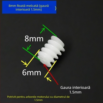 Pinion melcat cu modulul 0,5 pentru axul de ieșire al motorului, roată melcată mică spiralat, accesoriu pentru jucării