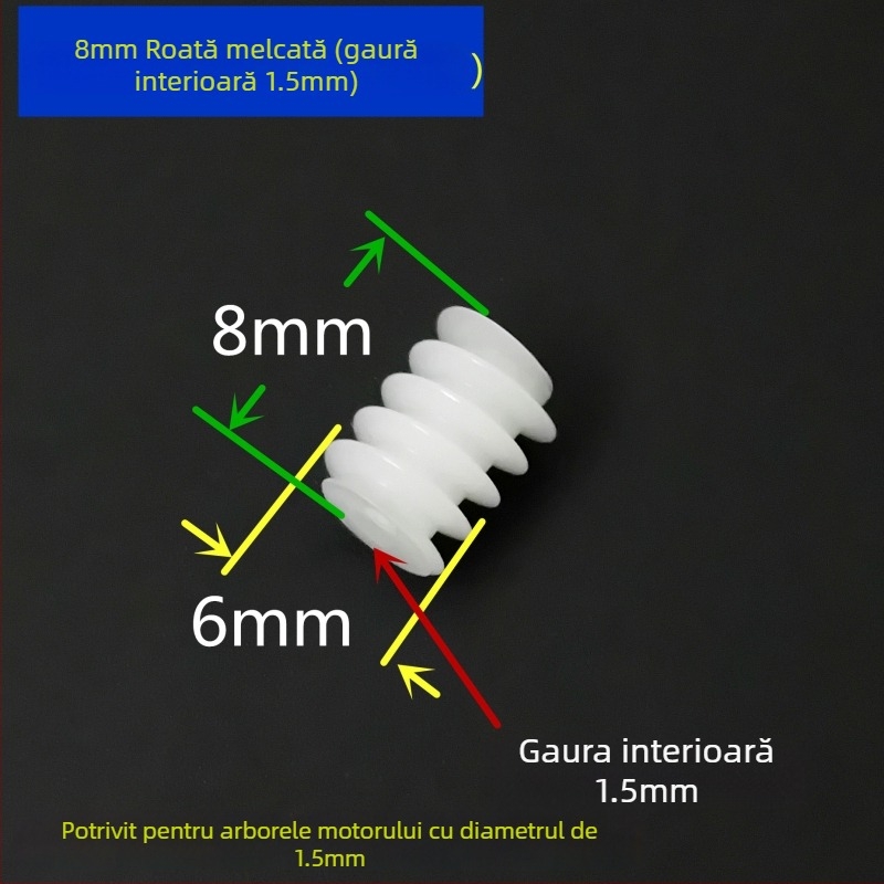 Pinion melcat cu modulul 0,5 pentru axul de ieșire al motorului, roată melcată mică spiralat, accesoriu pentru jucării