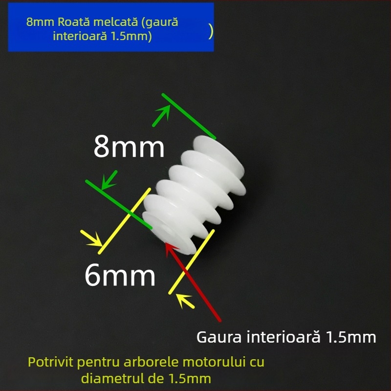 Pinion melcat cu modulul 0,5 pentru axul de ieșire al motorului, roată melcată mică spiralat, accesoriu pentru jucării