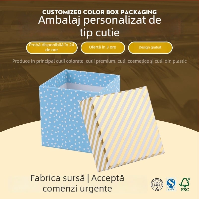 Cutie cadou cu capac din două părți, carton alb, ambalaj pentru produse de sănătate, bomboane, ceai și cosmetice, imprimare colorată și procesare la comandă
