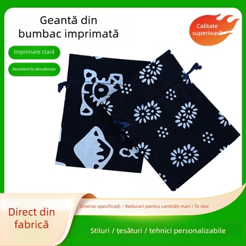 Sacoșe de bumbac imprimate creativ, pentru cadouri de petrecere, saci portabili cu șnur pentru ambalarea bijuteriilor și bomboanelor