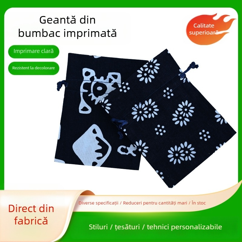 Sacoșe de bumbac imprimate creativ, pentru cadouri de petrecere, saci portabili cu șnur pentru ambalarea bijuteriilor și bomboanelor