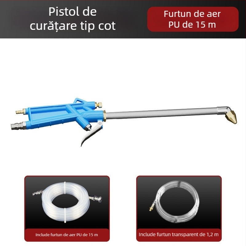 Pistol pneumatic de curățare, cu reglaj al presiunii aerului, jet de înaltă presiune pentru spălarea mașinii
